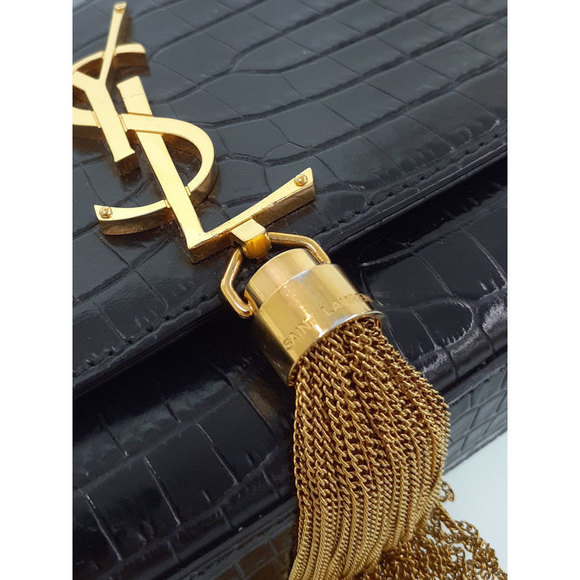 Saint Laurent Paris Logo Kate Chain Shoulder Bag Black - Picture 5 of 8